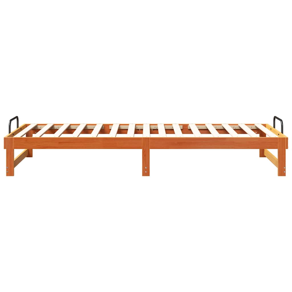 Bedframe Bruin 100 x 220 cm Massief grenenhout is nu te koop bij PeponiXL, paradijselijk wonen!