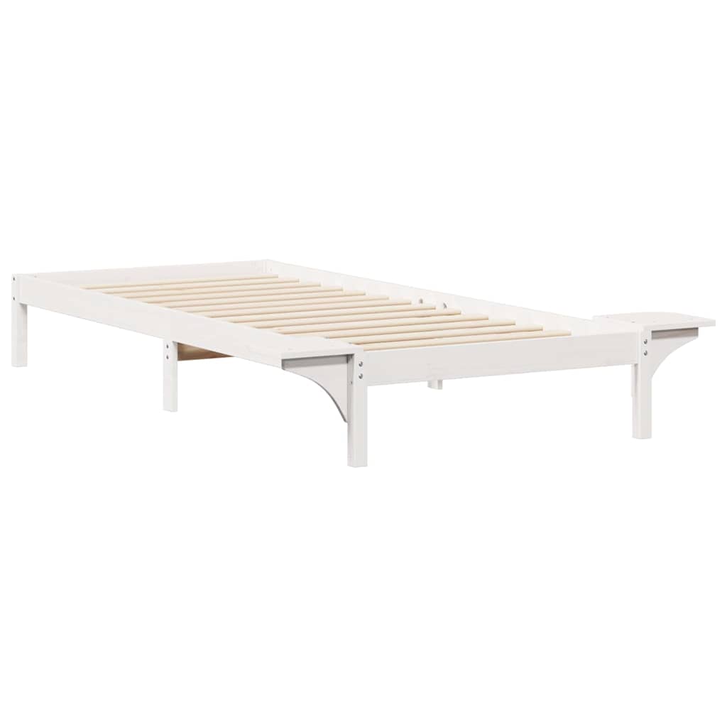 Bedframe met Zijtafels Wit 80 x 210 cm Massief grenenhout is nu te koop bij PeponiXL, paradijselijk wonen!