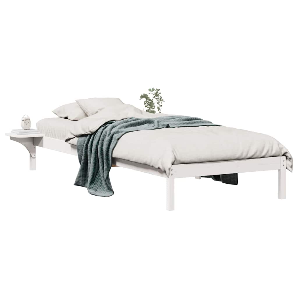 Bedframe met Zijtafels Wit 80 x 210 cm Massief grenenhout is nu te koop bij PeponiXL, paradijselijk wonen!