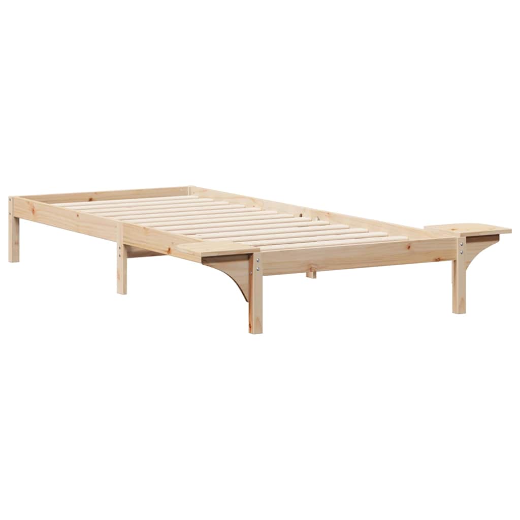 Bedframe met Zijtafels Naturel 100 x 210 cm Massief grenenhout is nu te koop bij PeponiXL, paradijselijk wonen!