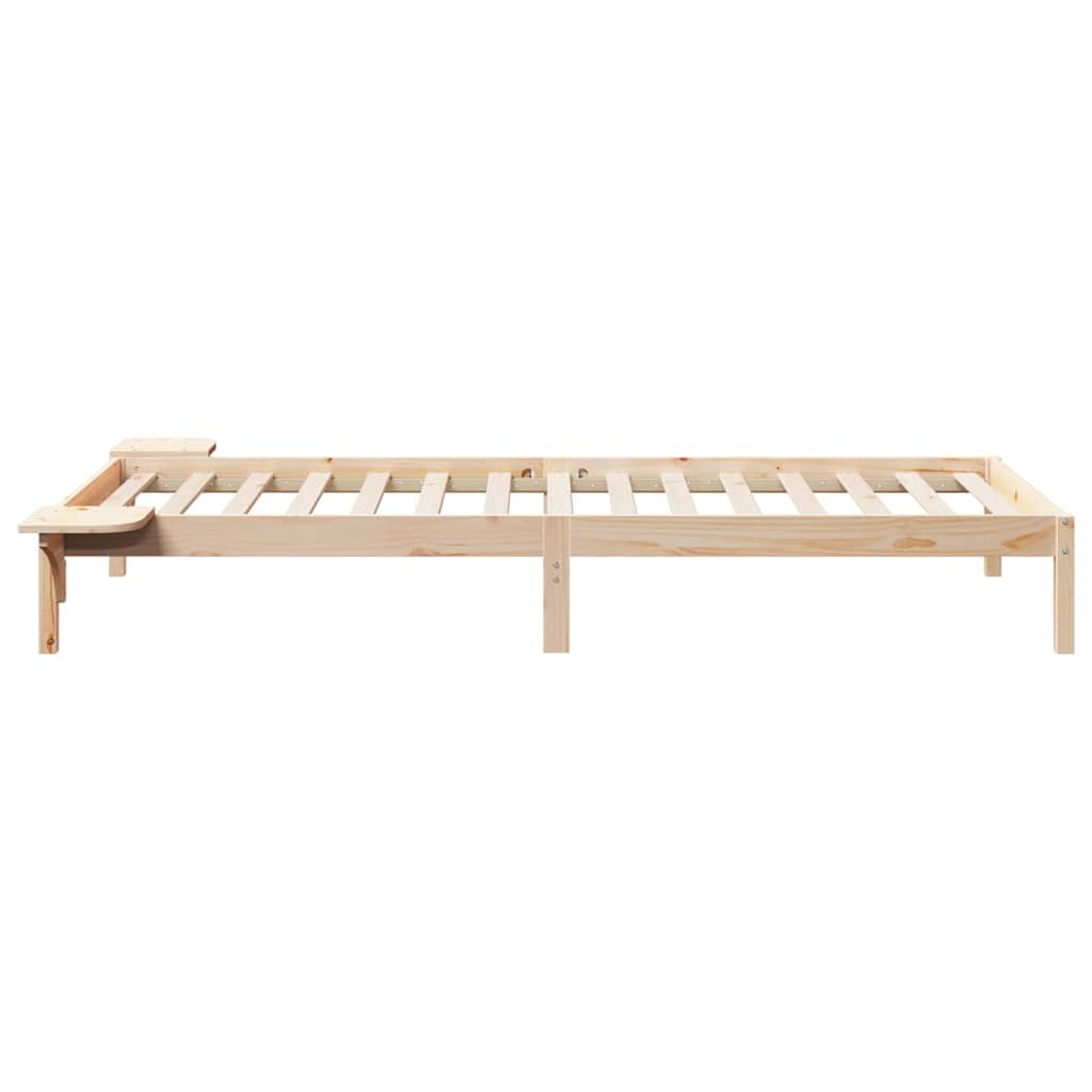 Bedframe met Zijtafels Naturel 100 x 210 cm Massief grenenhout is nu te koop bij PeponiXL, paradijselijk wonen!