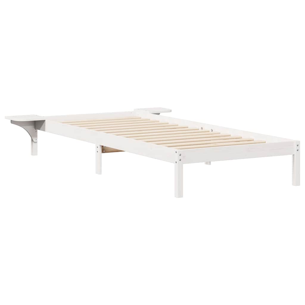Bedframe met Zijtafels Wit 100 x 210 cm Massief grenenhout is nu te koop bij PeponiXL, paradijselijk wonen!