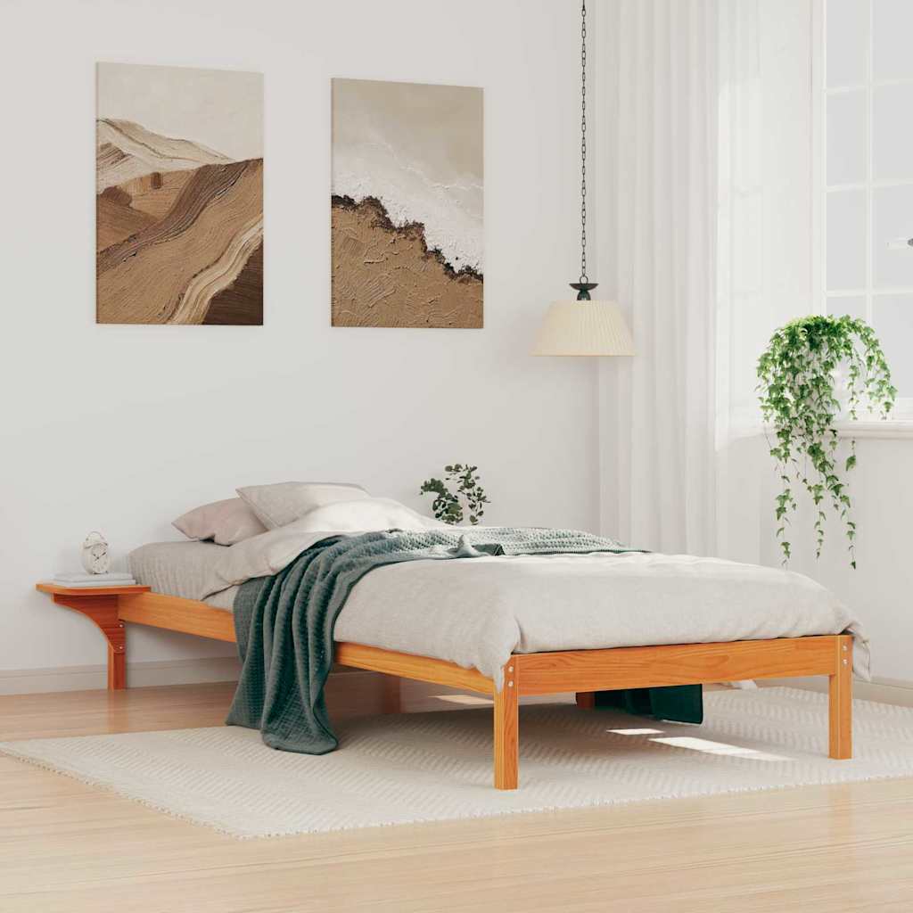 Bedframe met Zijtafels Wasbruin 100 x 210 cm Massief grenenhout is nu te koop bij PeponiXL, paradijselijk wonen!