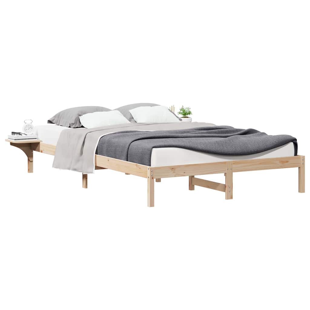 Bedframe met Zijtafels Naturel 140 x 210 cm Massief grenenhout is nu te koop bij PeponiXL, paradijselijk wonen!
