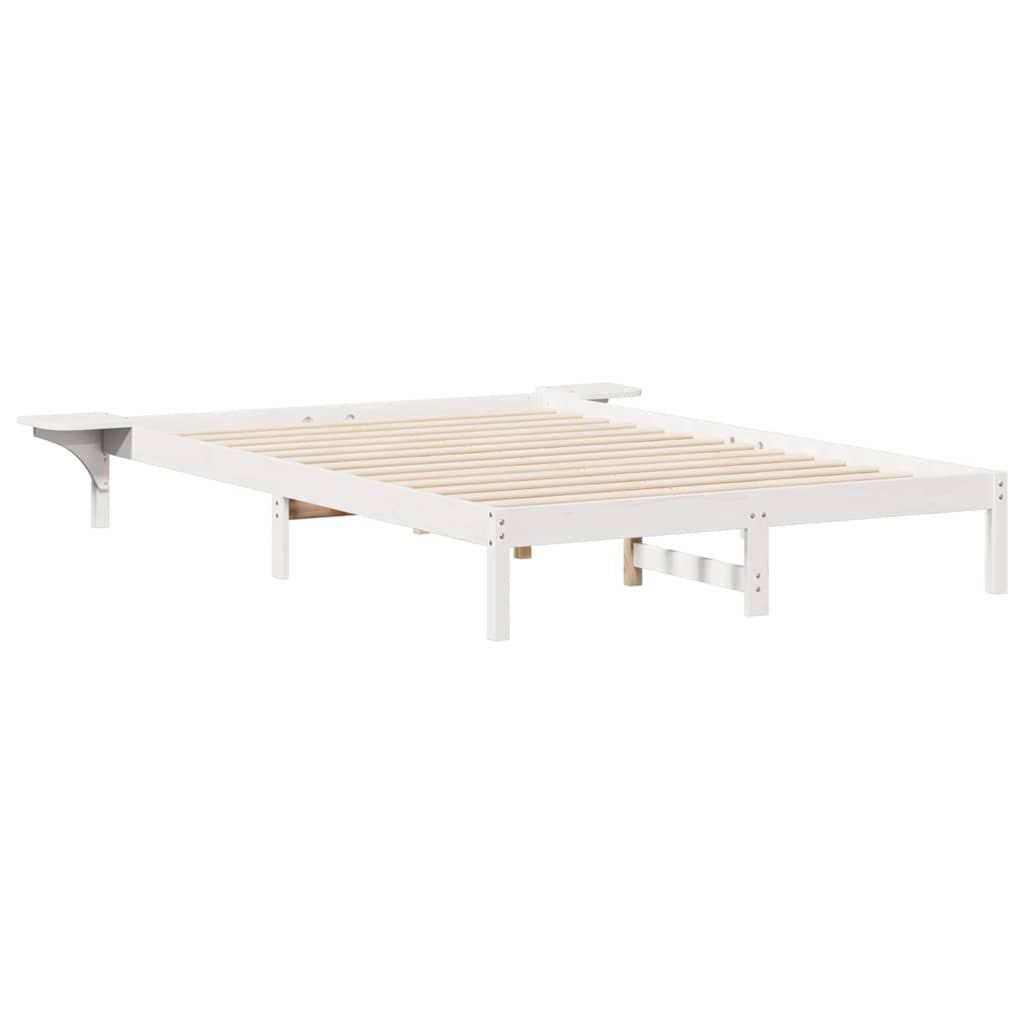 Bedframe met Zijtafels Wit 160 x 210 cm Massief grenenhout is nu te koop bij PeponiXL, paradijselijk wonen!