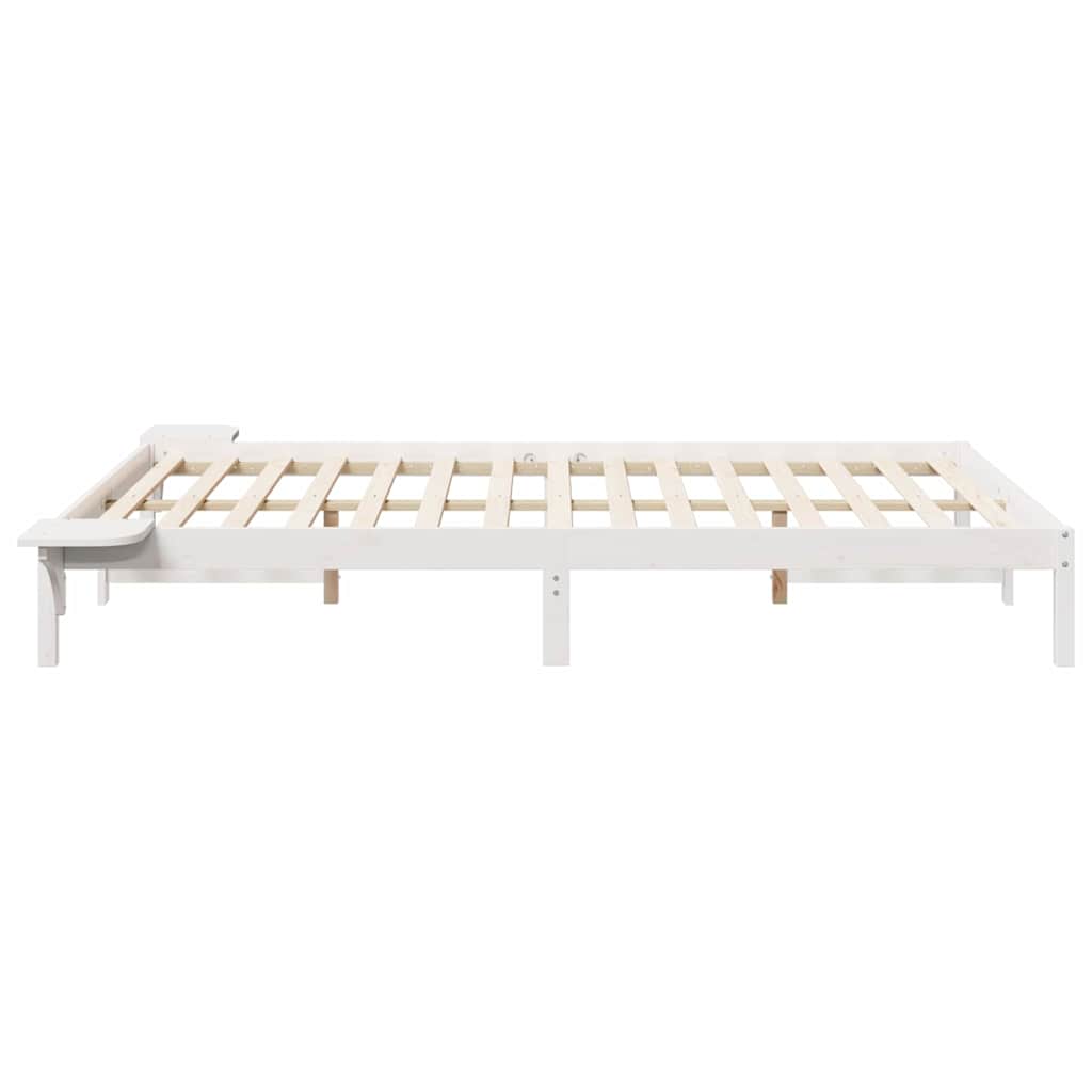 Bedframe met Zijtafels Wit 160 x 210 cm Massief grenenhout is nu te koop bij PeponiXL, paradijselijk wonen!