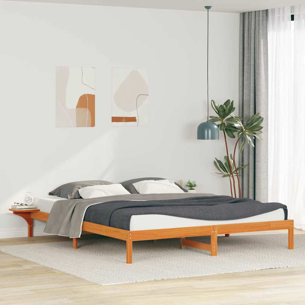 Bedframe met Zijtafels Wasbruin 180 x 210 cm Massief grenenhout is nu te koop bij PeponiXL, paradijselijk wonen!