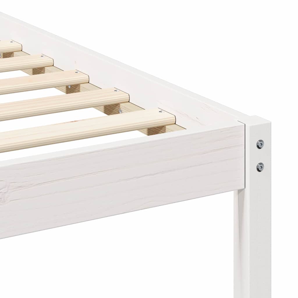 Bedframe met Zijtafels Wit 200 x 210 cm Massief grenenhout is nu te koop bij PeponiXL, paradijselijk wonen!