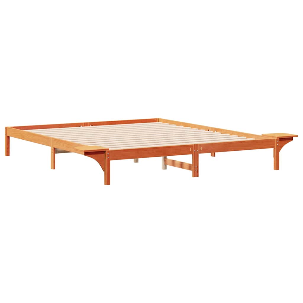 Bedframe met Zijtafels Wasbruin 200 x 210 cm Massief grenenhout is nu te koop bij PeponiXL, paradijselijk wonen!