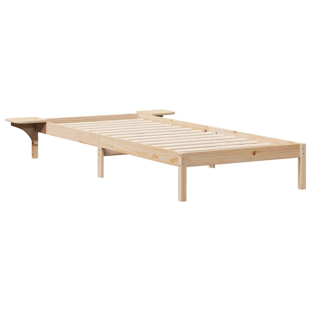 Bedframe met Zijtafels Naturel 90 x 220 cm Massief grenenhout is nu te koop bij PeponiXL, paradijselijk wonen!