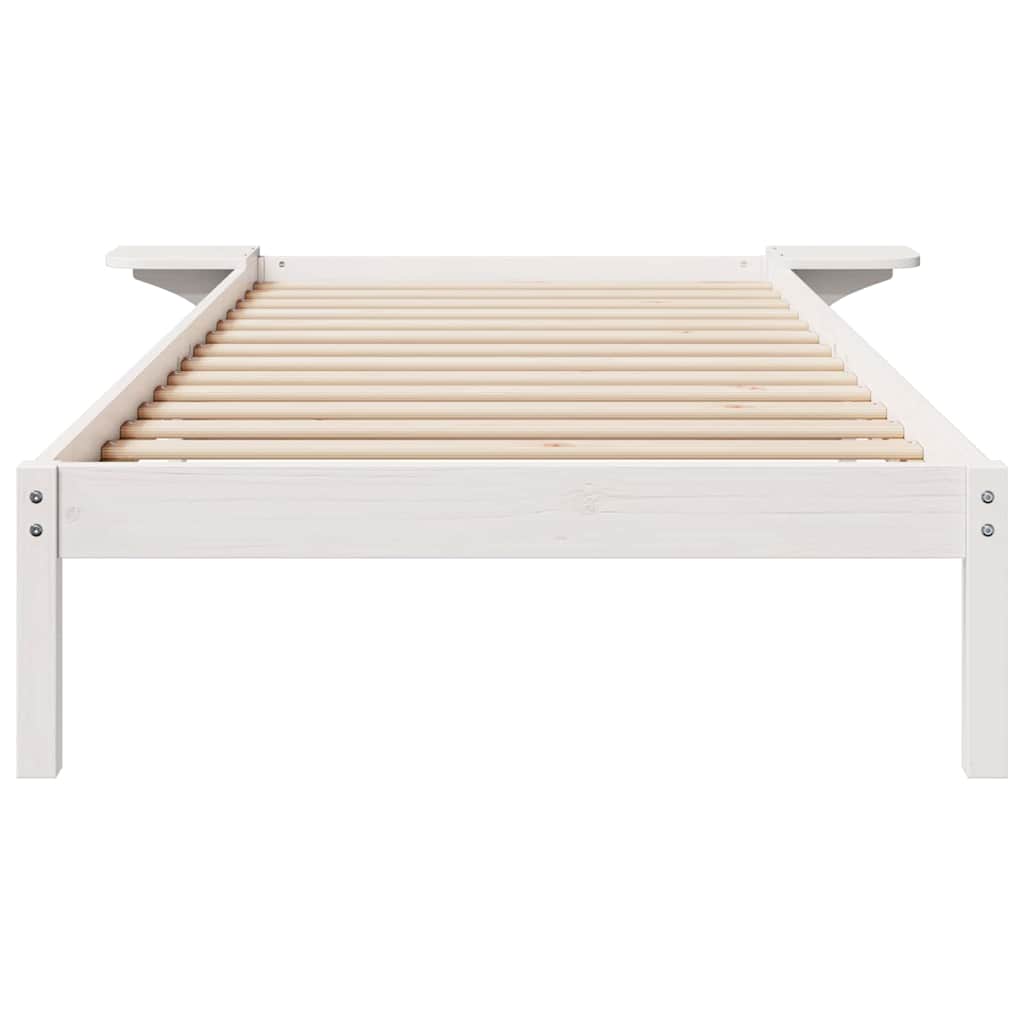 Bedframe met Zijtafels Wit 90 x 220 cm Massief grenenhout is nu te koop bij PeponiXL, paradijselijk wonen!