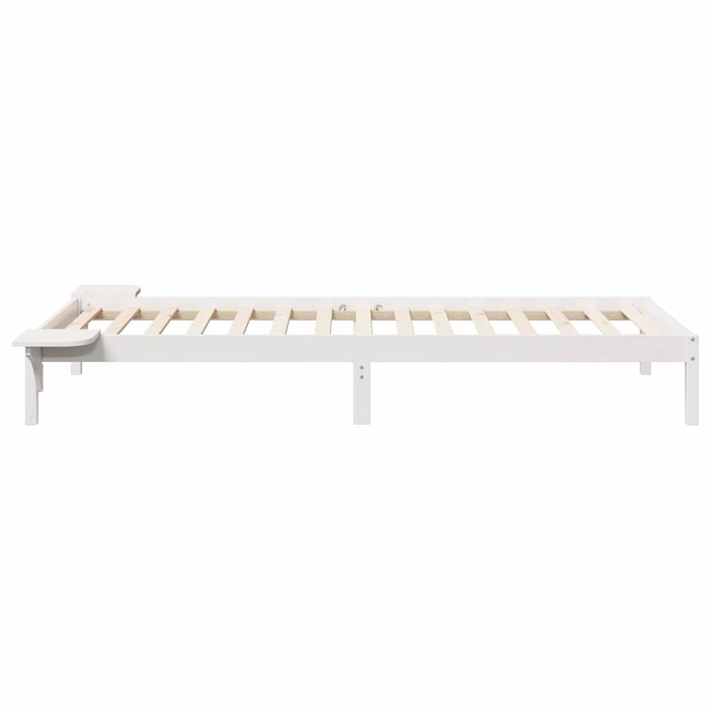 Bedframe met Zijtafels Wit 90 x 220 cm Massief grenenhout is nu te koop bij PeponiXL, paradijselijk wonen!