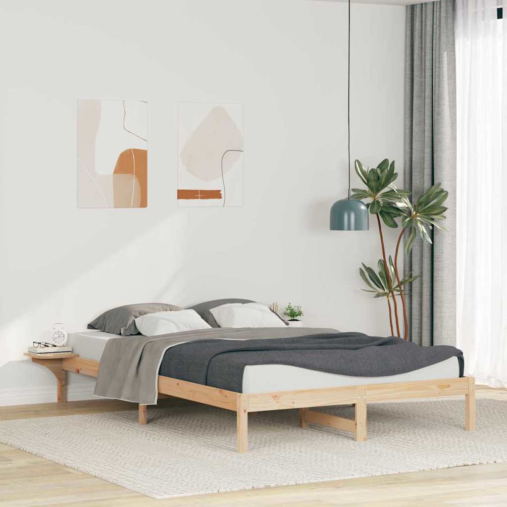 Bedframe met Zijtafels Naturel 140 x 220 cm Massief grenenhout is nu te koop bij PeponiXL, paradijselijk wonen!