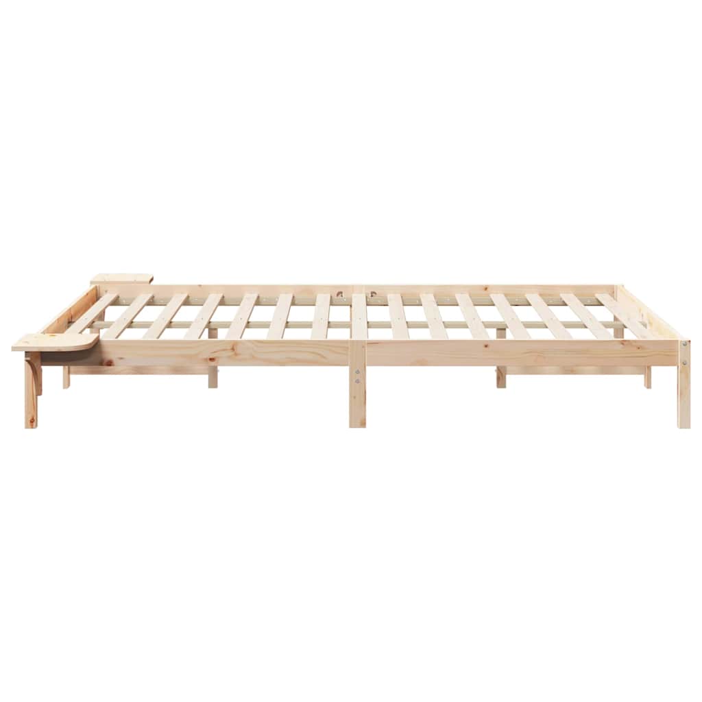 Bedframe met Zijtafels Naturel 140 x 220 cm Massief grenenhout is nu te koop bij PeponiXL, paradijselijk wonen!