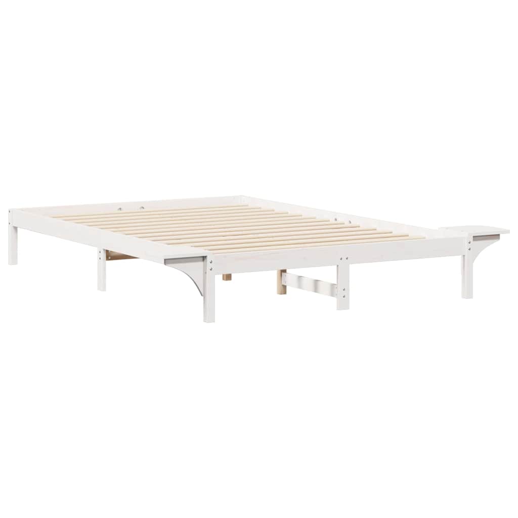 Bedframe met Zijtafels Wit 140 x 220 cm Massief grenenhout is nu te koop bij PeponiXL, paradijselijk wonen!