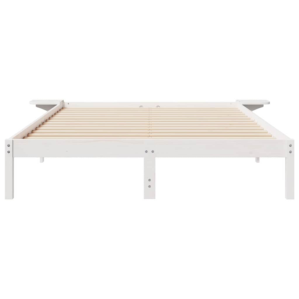 Bedframe met Zijtafels Wit 140 x 220 cm Massief grenenhout is nu te koop bij PeponiXL, paradijselijk wonen!