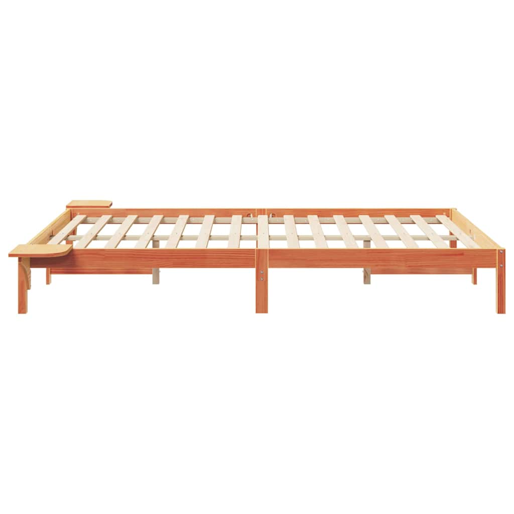 Bedframe met Zijtafels Wasbruin 140 x 220 cm Massief grenenhout is nu te koop bij PeponiXL, paradijselijk wonen!