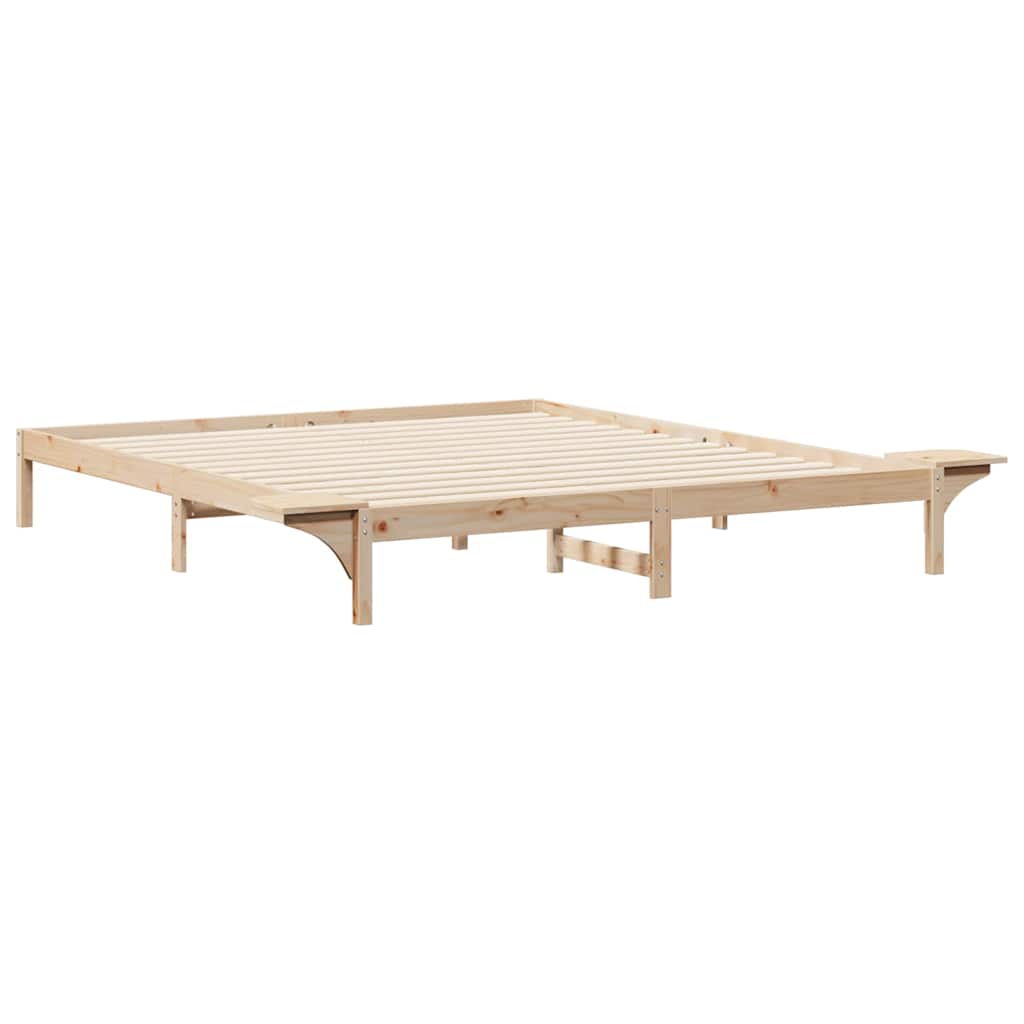 Bedframe met Zijtafels Naturel 180 x 220 cm Massief grenenhout is nu te koop bij PeponiXL, paradijselijk wonen!