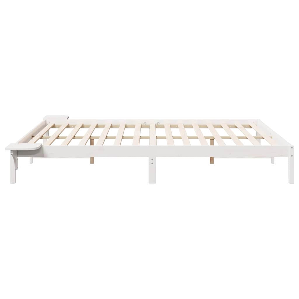 Bedframe met Zijtafels Wit 180 x 220 cm Massief grenenhout is nu te koop bij PeponiXL, paradijselijk wonen!