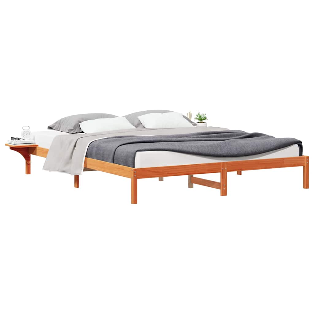 Bedframe met Zijtafels Wasbruin 200 x 220 cm Massief grenenhout is nu te koop bij PeponiXL, paradijselijk wonen!