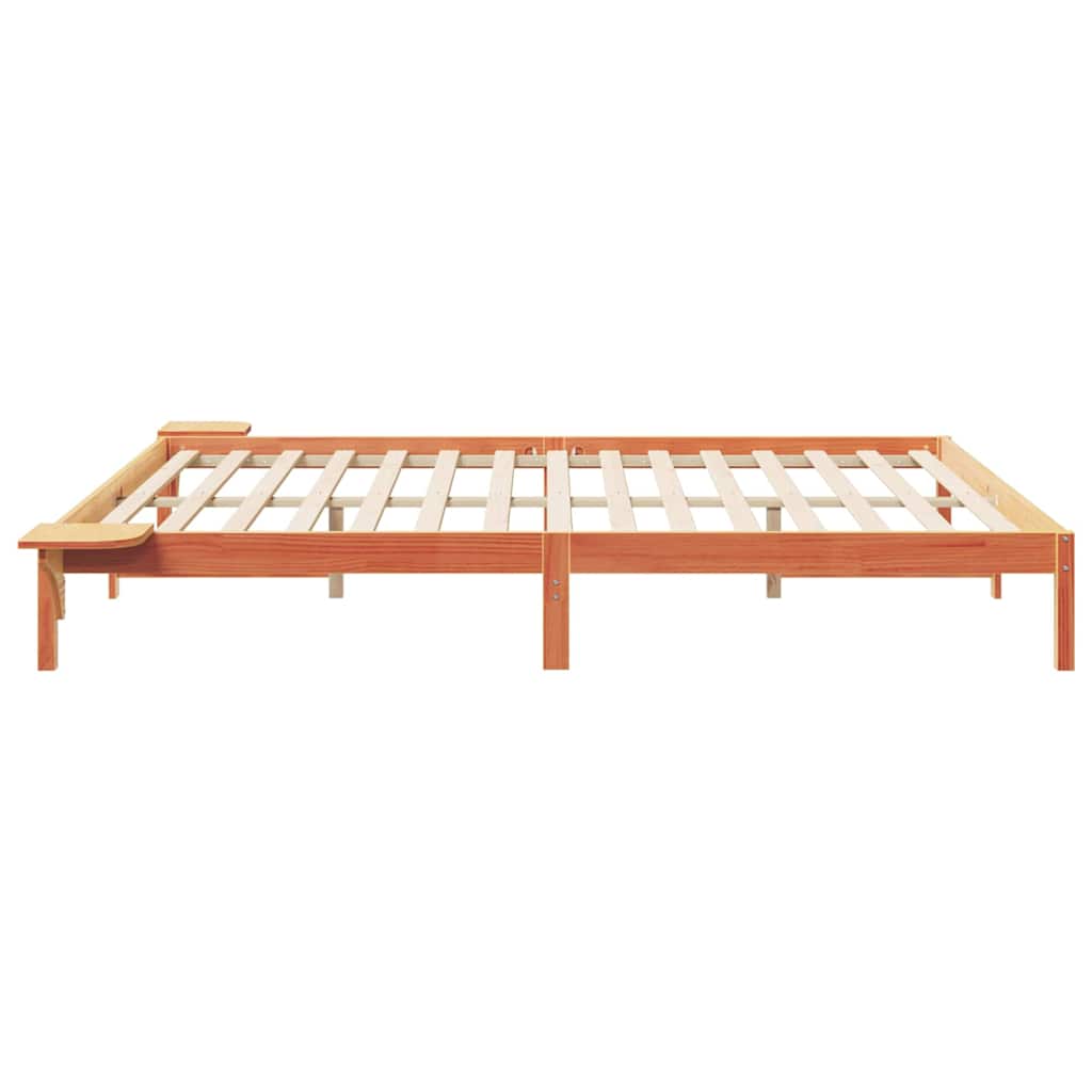 Bedframe met Zijtafels Wasbruin 200 x 220 cm Massief grenenhout is nu te koop bij PeponiXL, paradijselijk wonen!