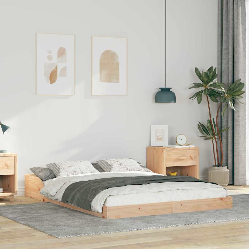 Bedframe Bruin 120 x 200 cm Massief grenenhout is nu te koop bij PeponiXL, paradijselijk wonen!