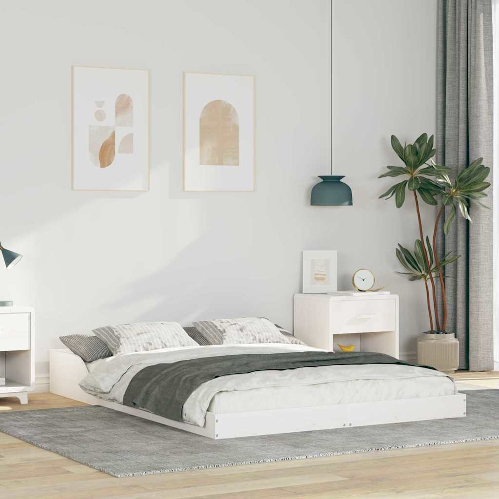 Bedframe Wit 140 x 190 cm Massief grenenhout is nu te koop bij PeponiXL, paradijselijk wonen!