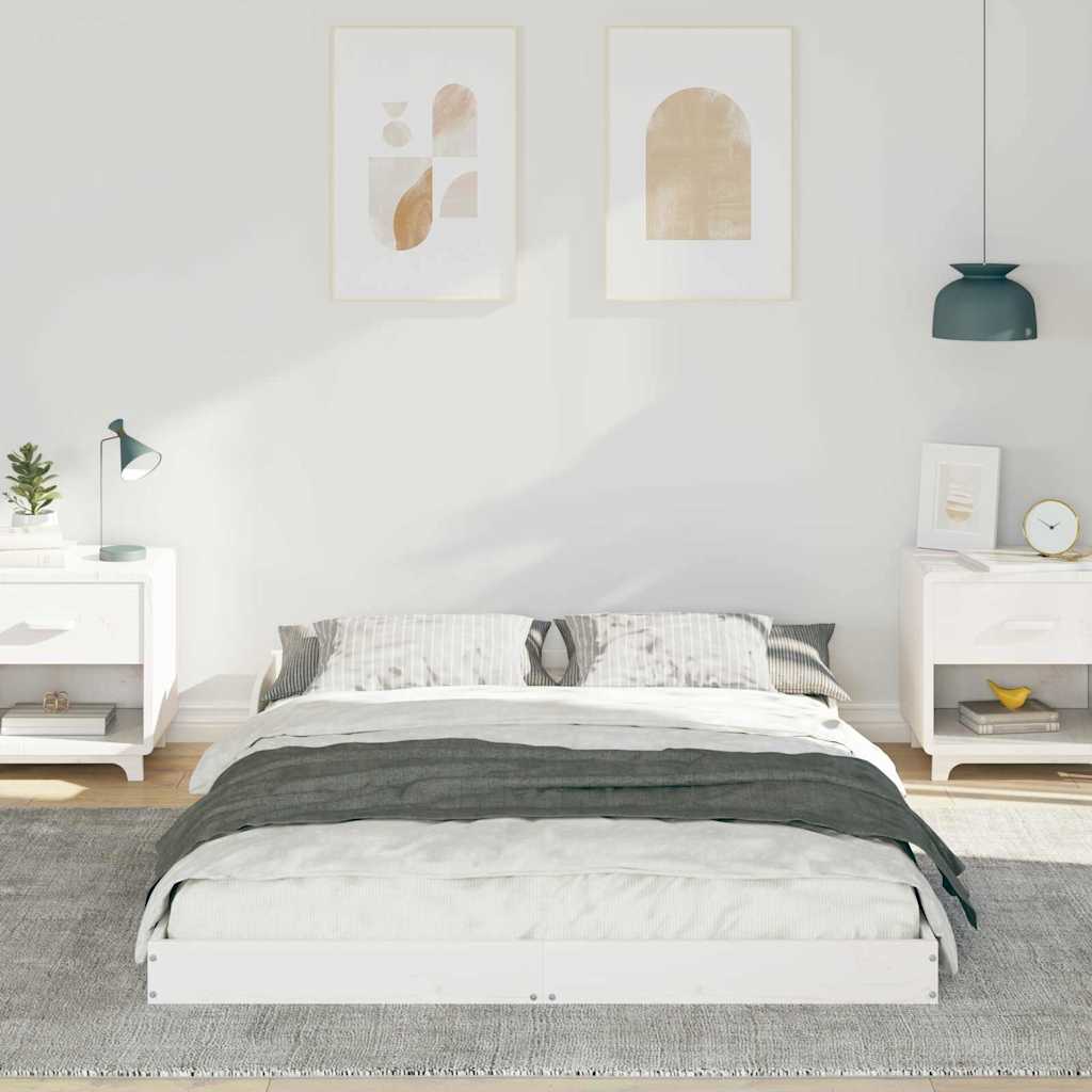 Bedframe Wit 140 x 190 cm Massief grenenhout is nu te koop bij PeponiXL, paradijselijk wonen!