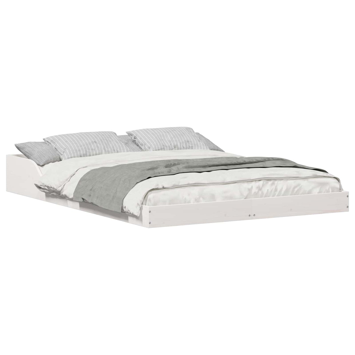 Bedframe Wit 135 x 190 cm Massief grenenhout is nu te koop bij PeponiXL, paradijselijk wonen!