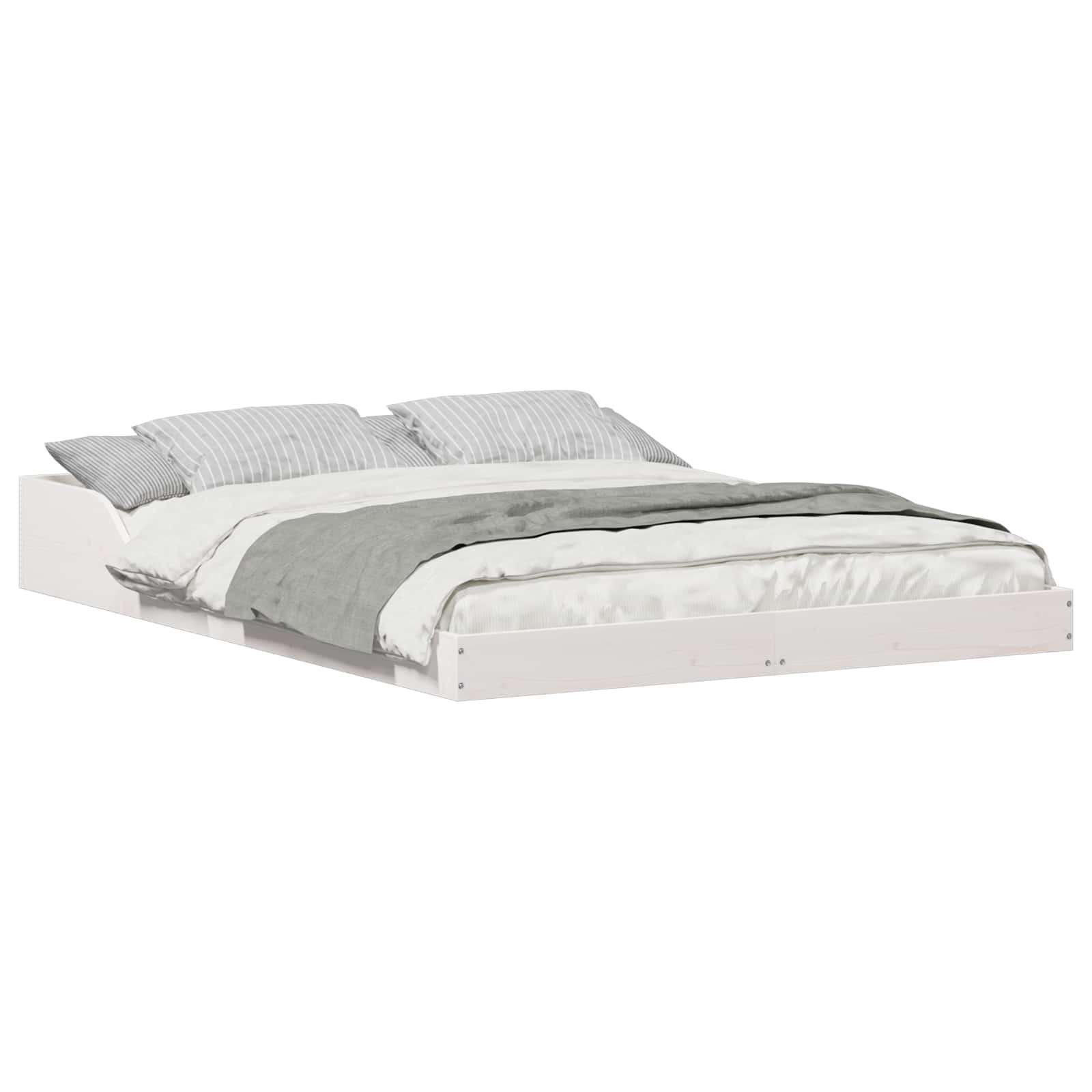 Bedframe Wit 135 x 190 cm Massief grenenhout is nu te koop bij PeponiXL, paradijselijk wonen!