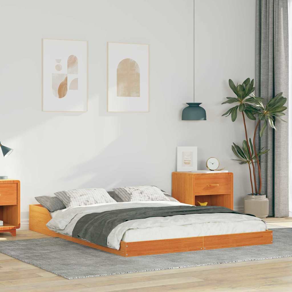 Bedframe Wasbruin 135 x 190 cm Massief grenenhout is nu te koop bij PeponiXL, paradijselijk wonen!