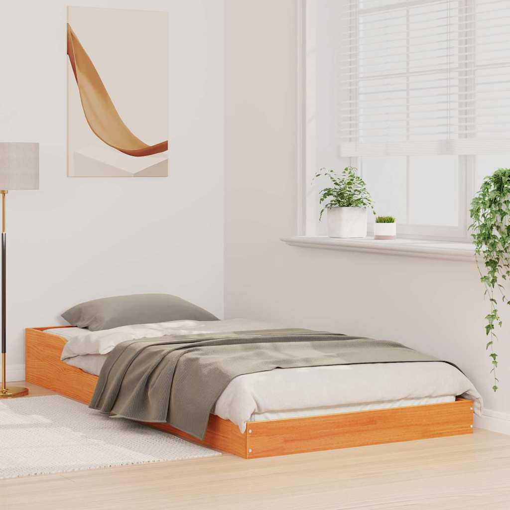 Bedframe Wasbruin 100 x 200 cm Massief grenenhout is nu te koop bij PeponiXL, paradijselijk wonen!