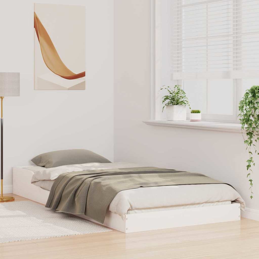 Bedframe Wit 90 x 200 cm Massief grenenhout is nu te koop bij PeponiXL, paradijselijk wonen!