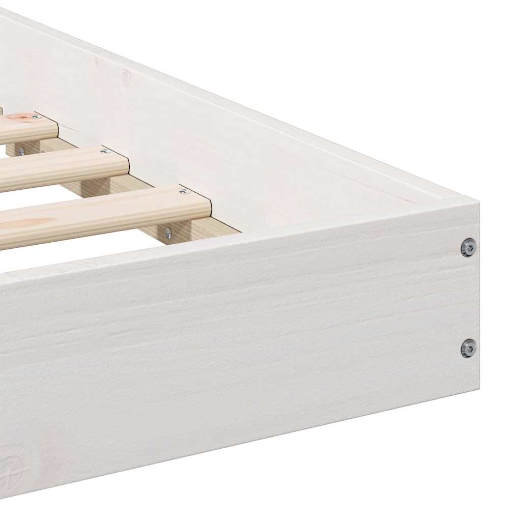 Bedframe Wit 90 x 210 cm Massief grenenhout is nu te koop bij PeponiXL, paradijselijk wonen!