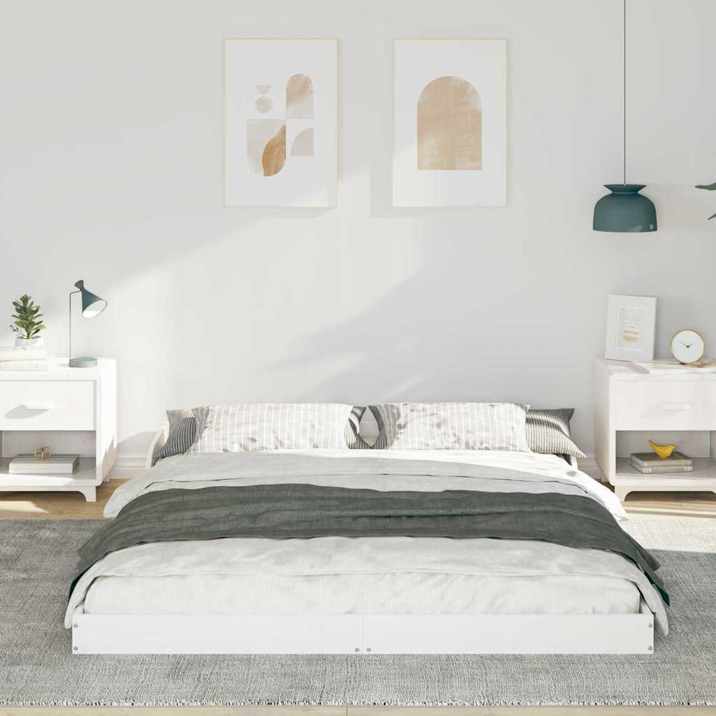 Bedframe Wit 140 x 210 cm Massief grenenhout is nu te koop bij PeponiXL, paradijselijk wonen!