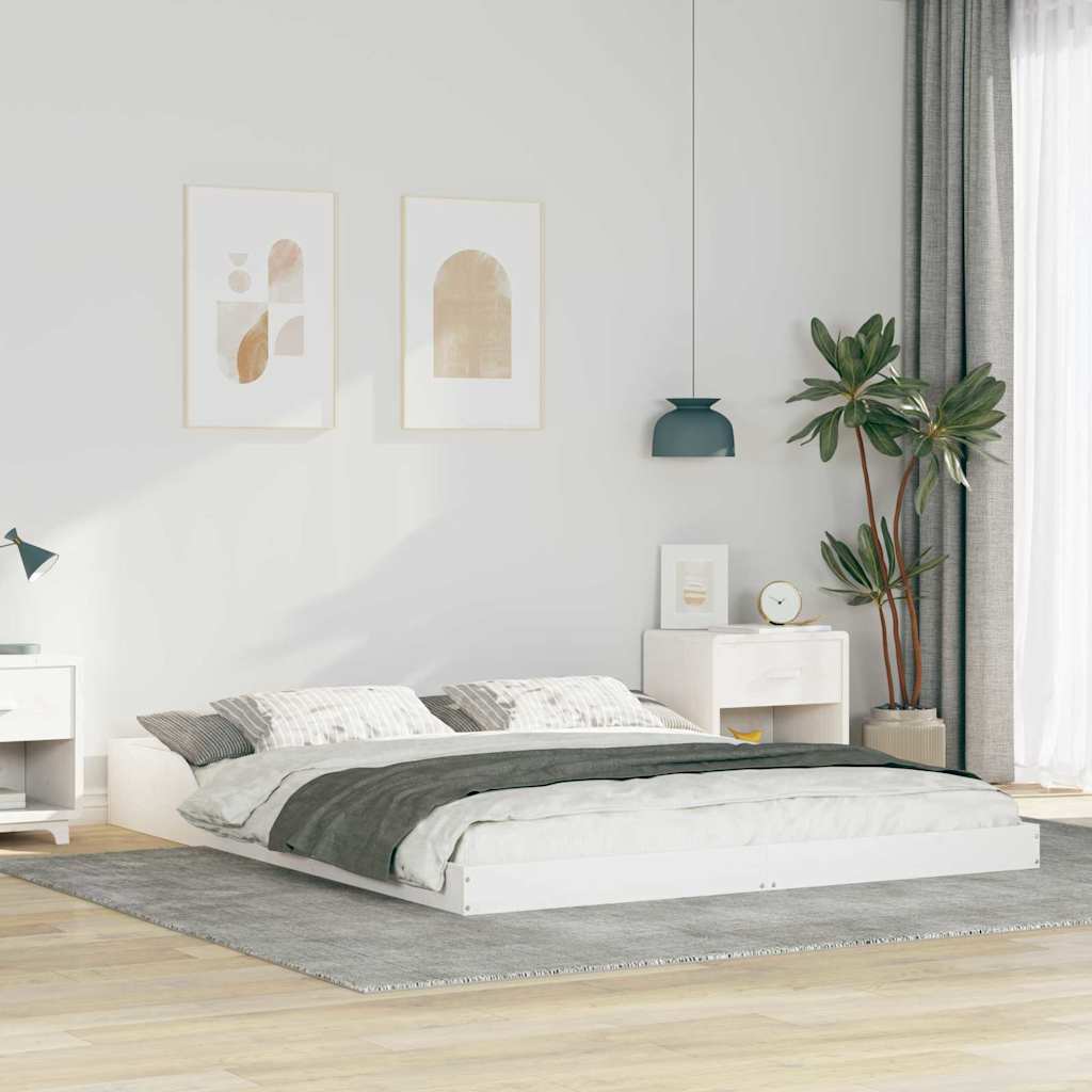 Bedframe Wit 160 x 210 cm Massief grenenhout is nu te koop bij PeponiXL, paradijselijk wonen!