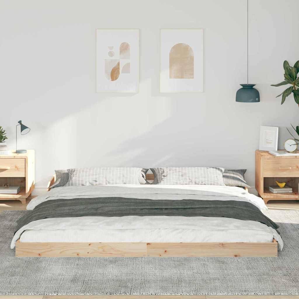 Bedframe Bruin 180 x 210 cm Massief grenenhout is nu te koop bij PeponiXL, paradijselijk wonen!