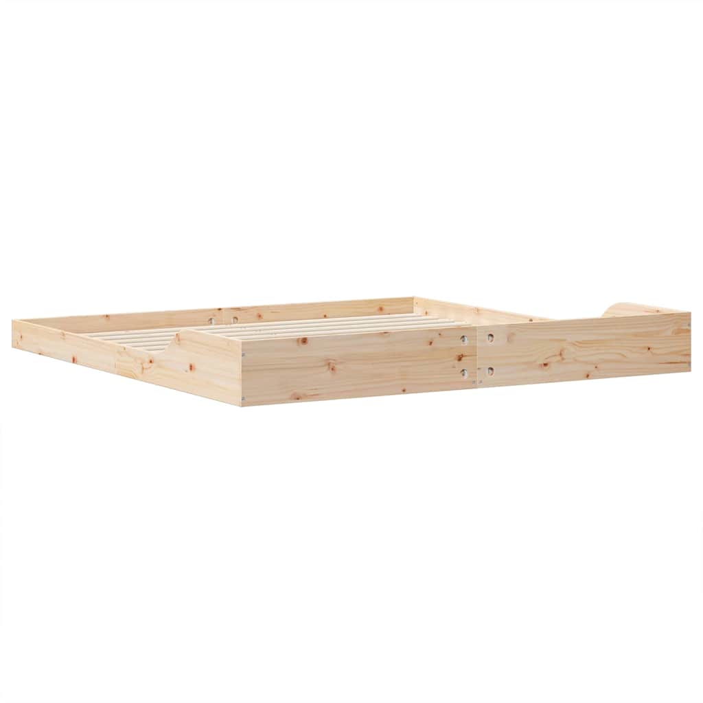 Bedframe Bruin 200 x 210 cm Massief grenenhout is nu te koop bij PeponiXL, paradijselijk wonen!