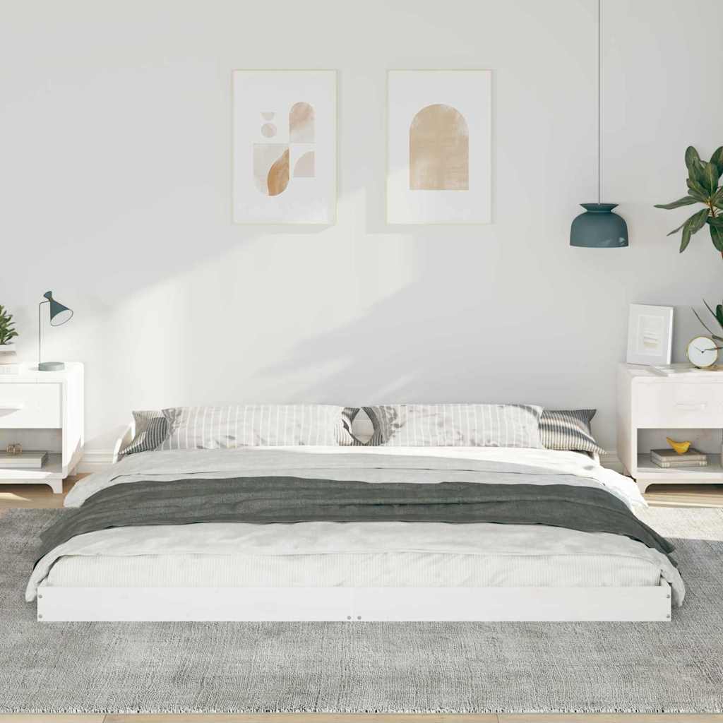 Bedframe Wit 200 x 210 cm Massief grenenhout is nu te koop bij PeponiXL, paradijselijk wonen!