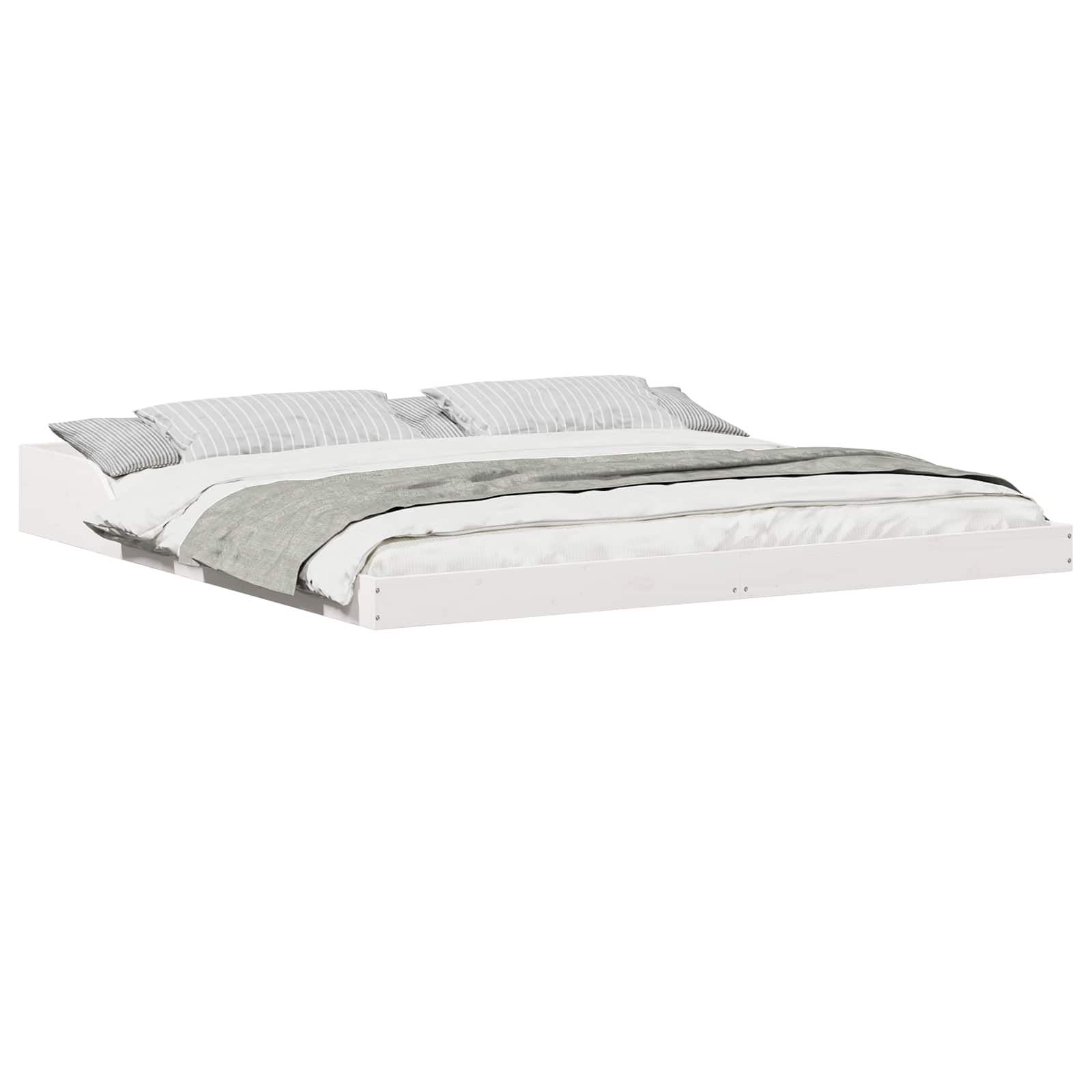 Bedframe Wit 200 x 210 cm Massief grenenhout is nu te koop bij PeponiXL, paradijselijk wonen!