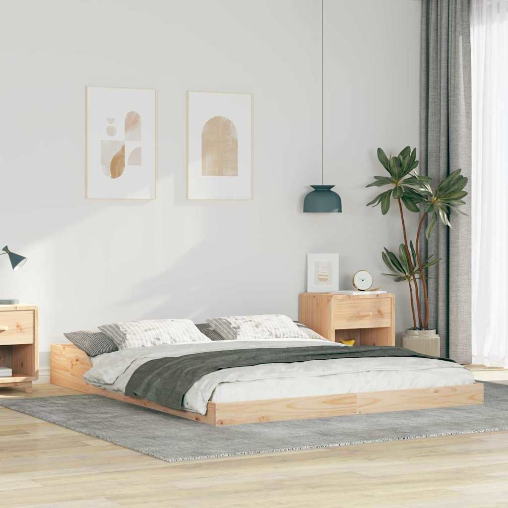 Bedframe Bruin 140 x 220 cm Massief grenenhout is nu te koop bij PeponiXL, paradijselijk wonen!