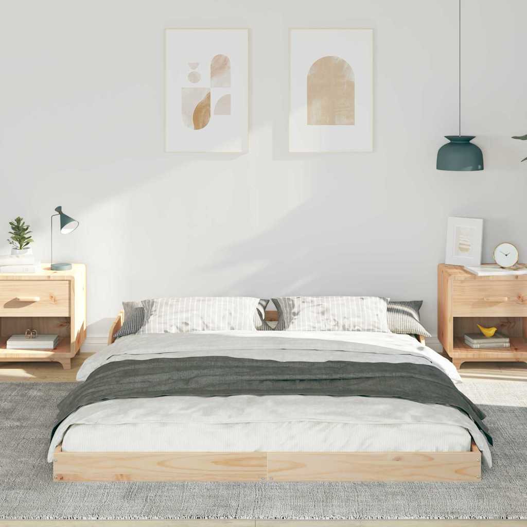 Bedframe Bruin 160 x 220 cm Massief grenenhout is nu te koop bij PeponiXL, paradijselijk wonen!