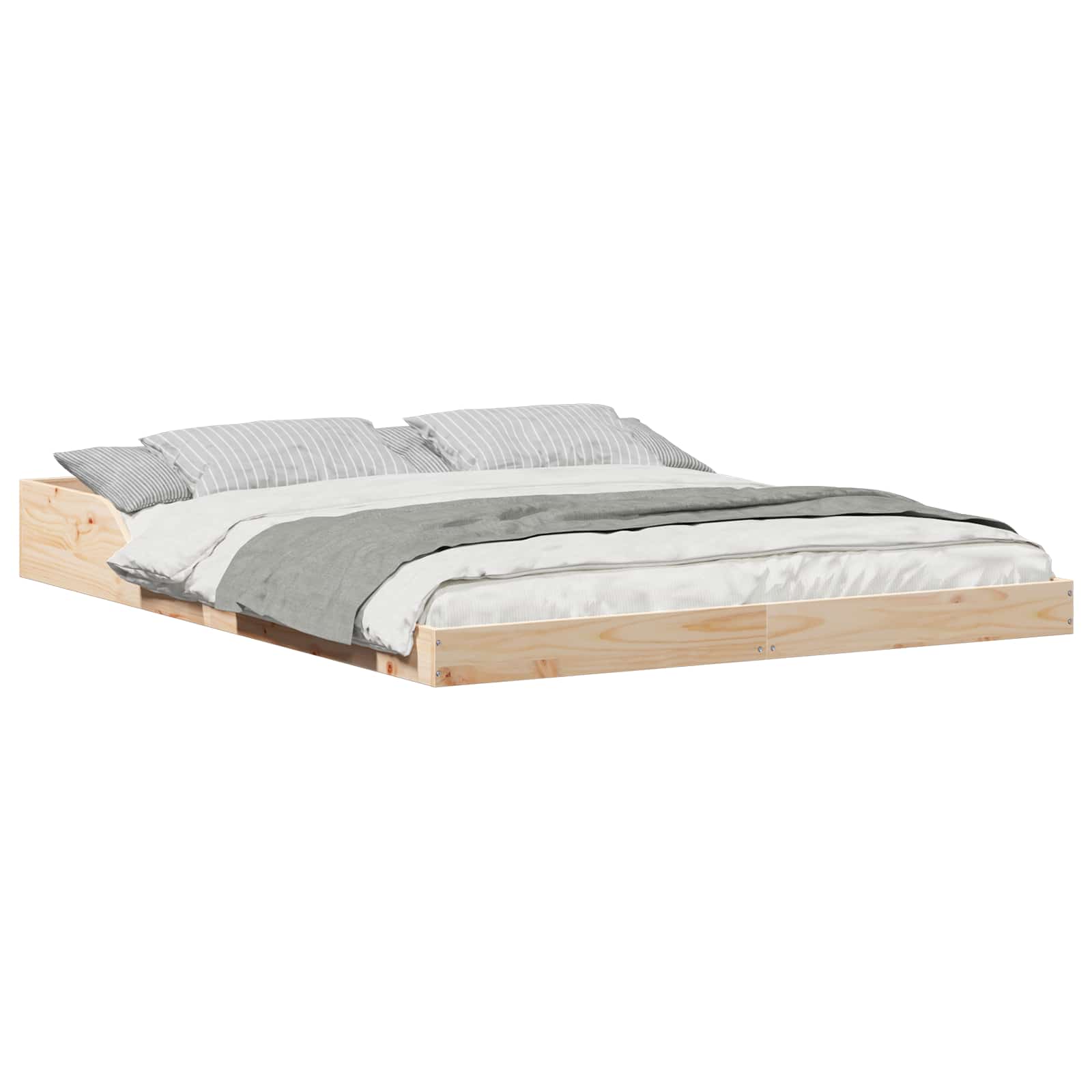 Bedframe Bruin 160 x 220 cm Massief grenenhout is nu te koop bij PeponiXL, paradijselijk wonen!