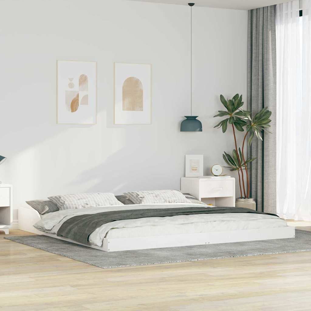 Bedframe Wit 200 x 220 cm Massief grenenhout is nu te koop bij PeponiXL, paradijselijk wonen!