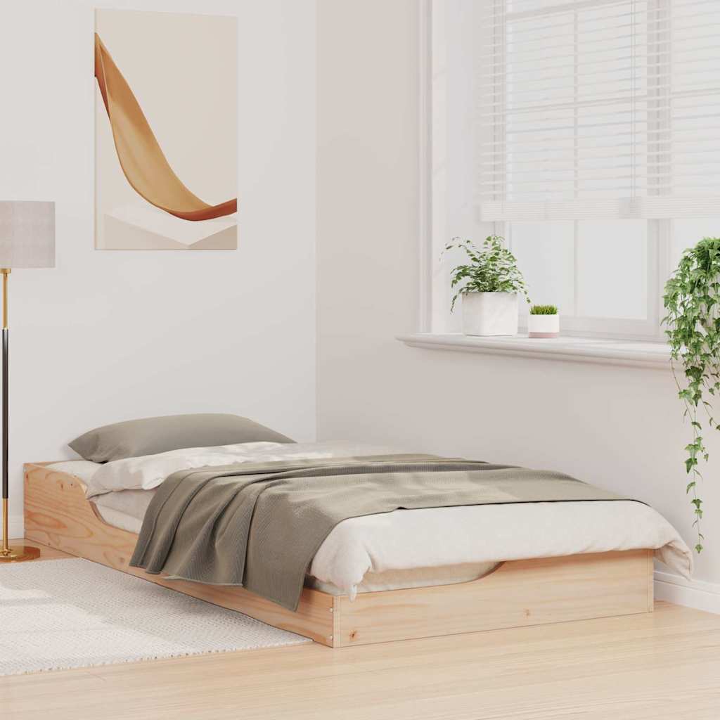 Bedframe Bruin 100 x 200 cm Massief grenenhout is nu te koop bij PeponiXL, paradijselijk wonen!