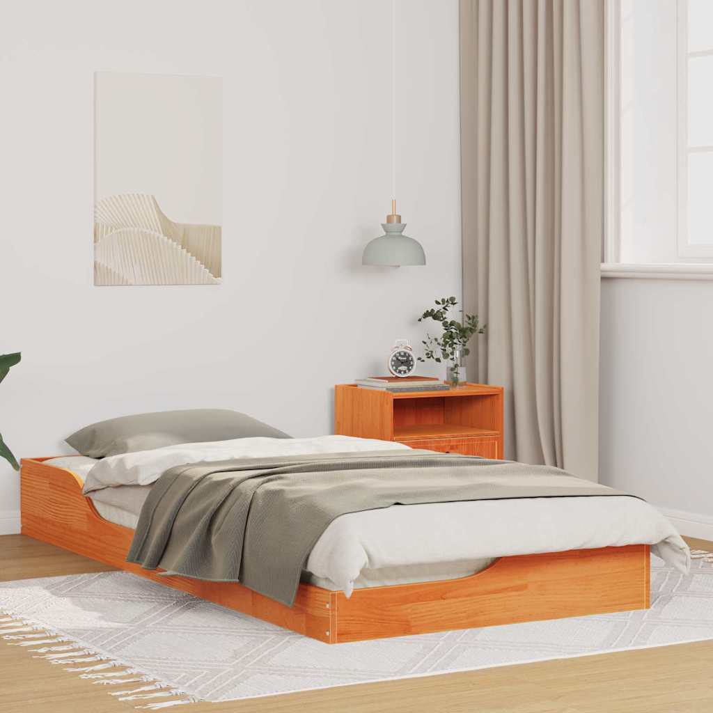 Bedframe Wasbruin 90 x 200 cm Massief grenenhout is nu te koop bij PeponiXL, paradijselijk wonen!