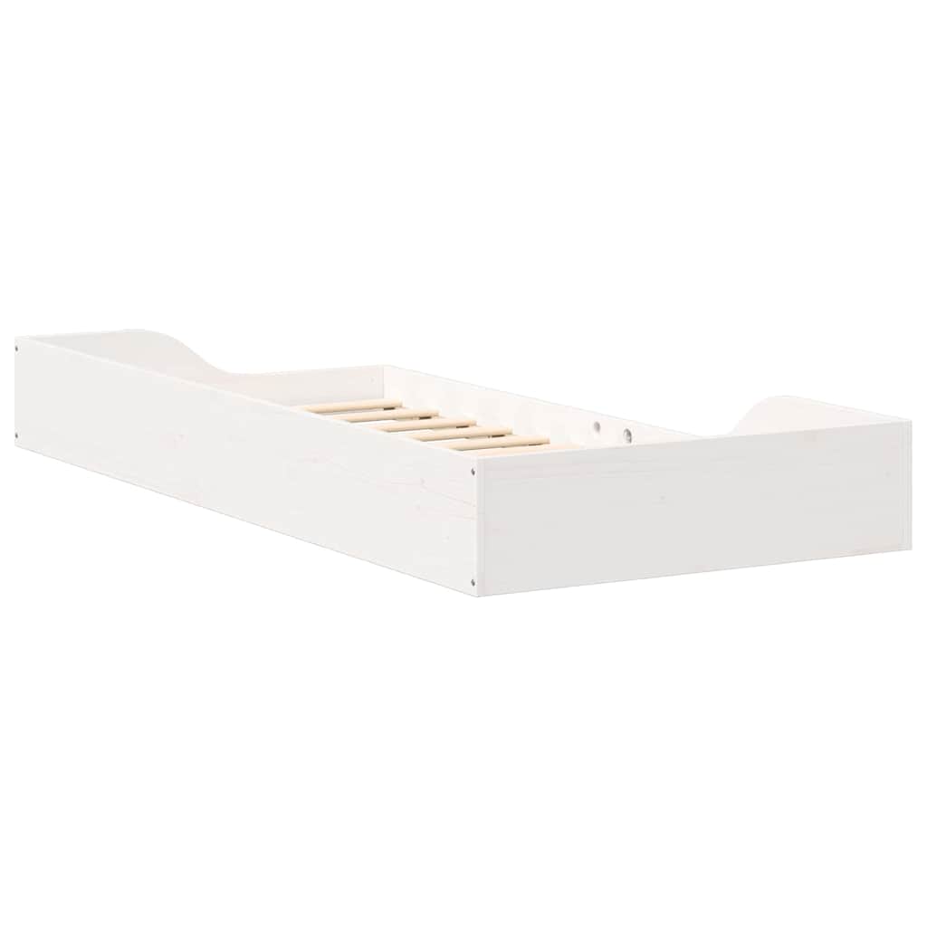 Bedframe Wit 80 x 200 cm Massief grenenhout is nu te koop bij PeponiXL, paradijselijk wonen!
