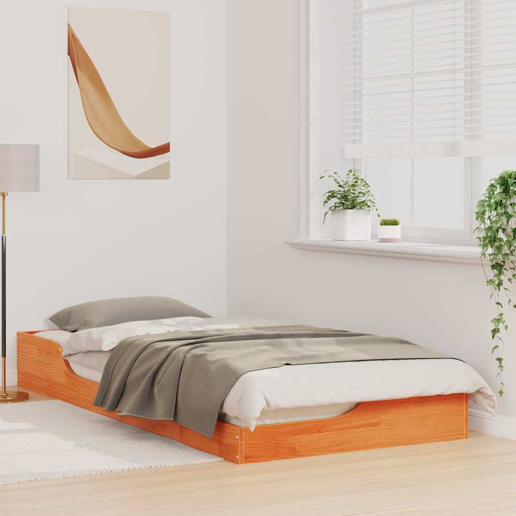 Bedframe Wasbruin 80 x 200 cm Massief grenenhout is nu te koop bij PeponiXL, paradijselijk wonen!