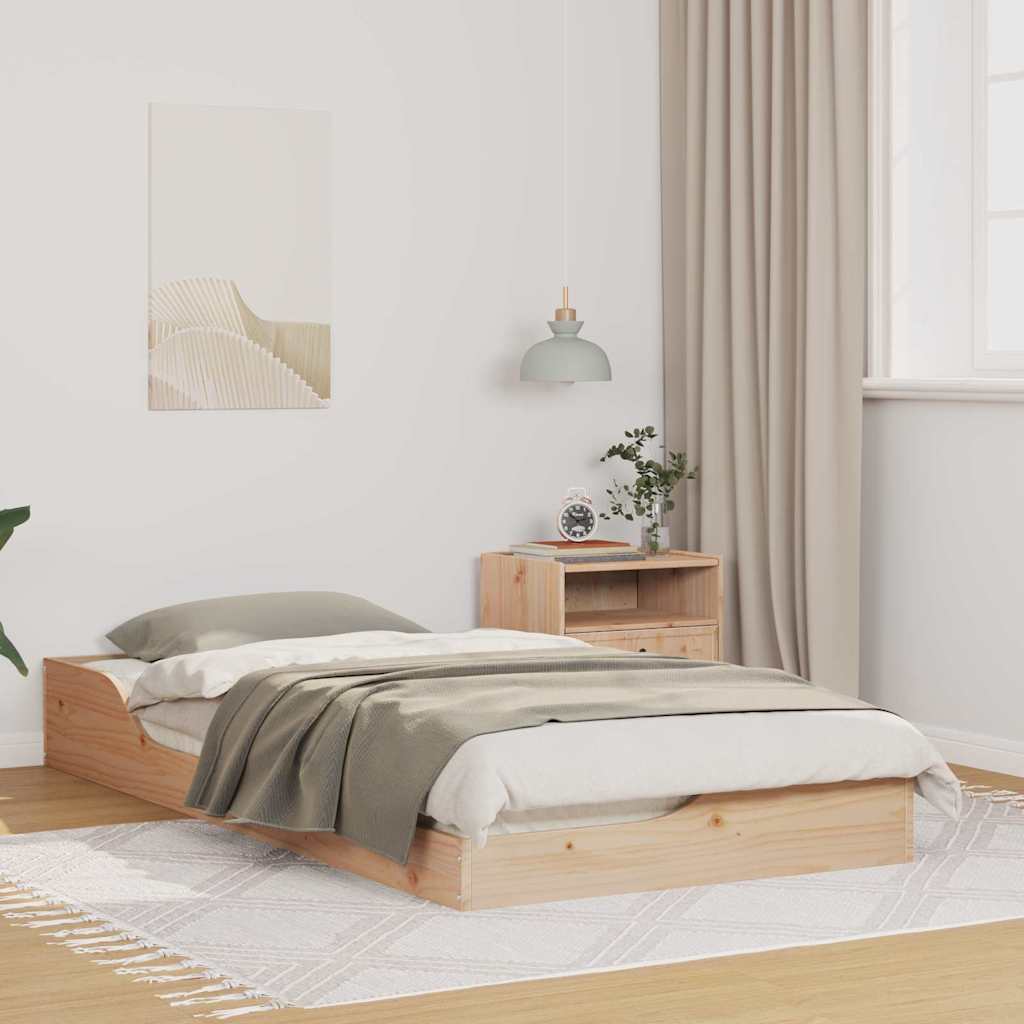 Bedframe Bruin 75 x 190 cm Massief grenenhout is nu te koop bij PeponiXL, paradijselijk wonen!