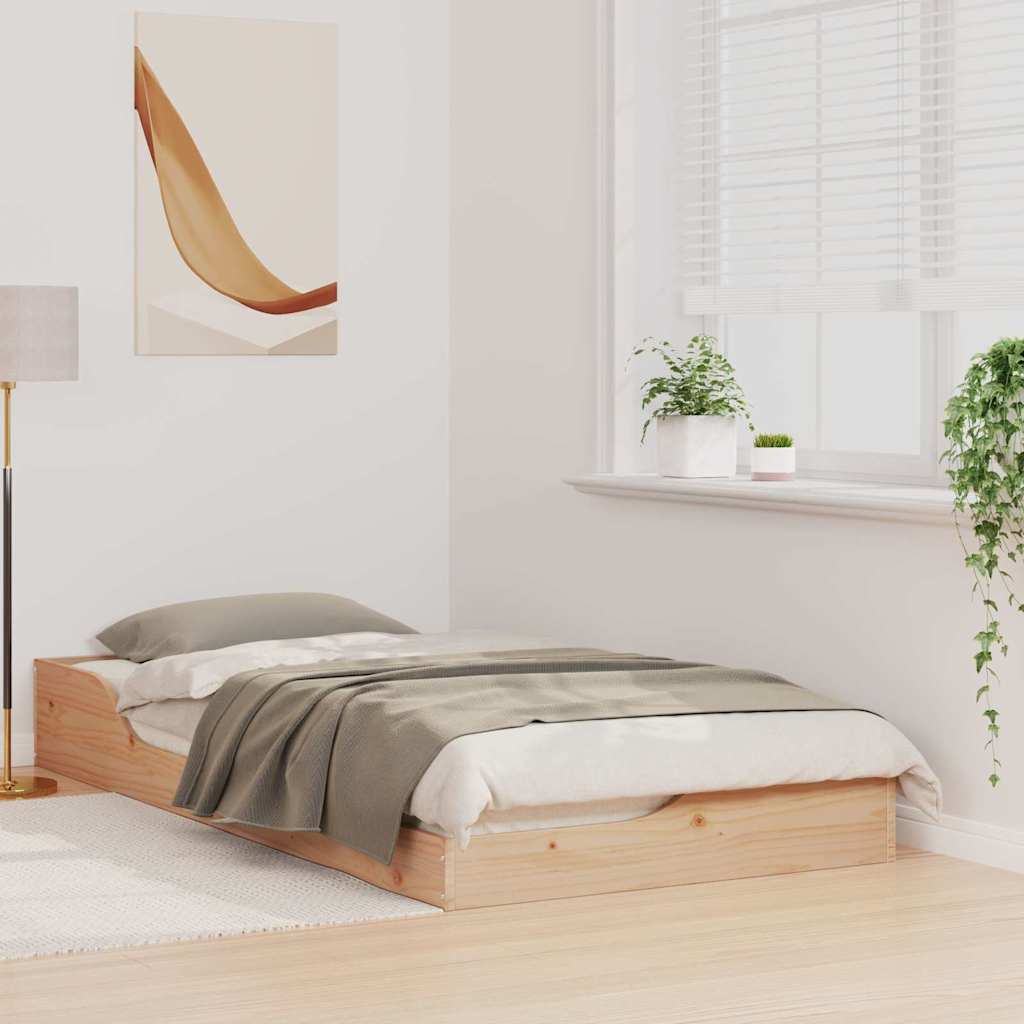 Bedframe Bruin 75 x 190 cm Massief grenenhout is nu te koop bij PeponiXL, paradijselijk wonen!